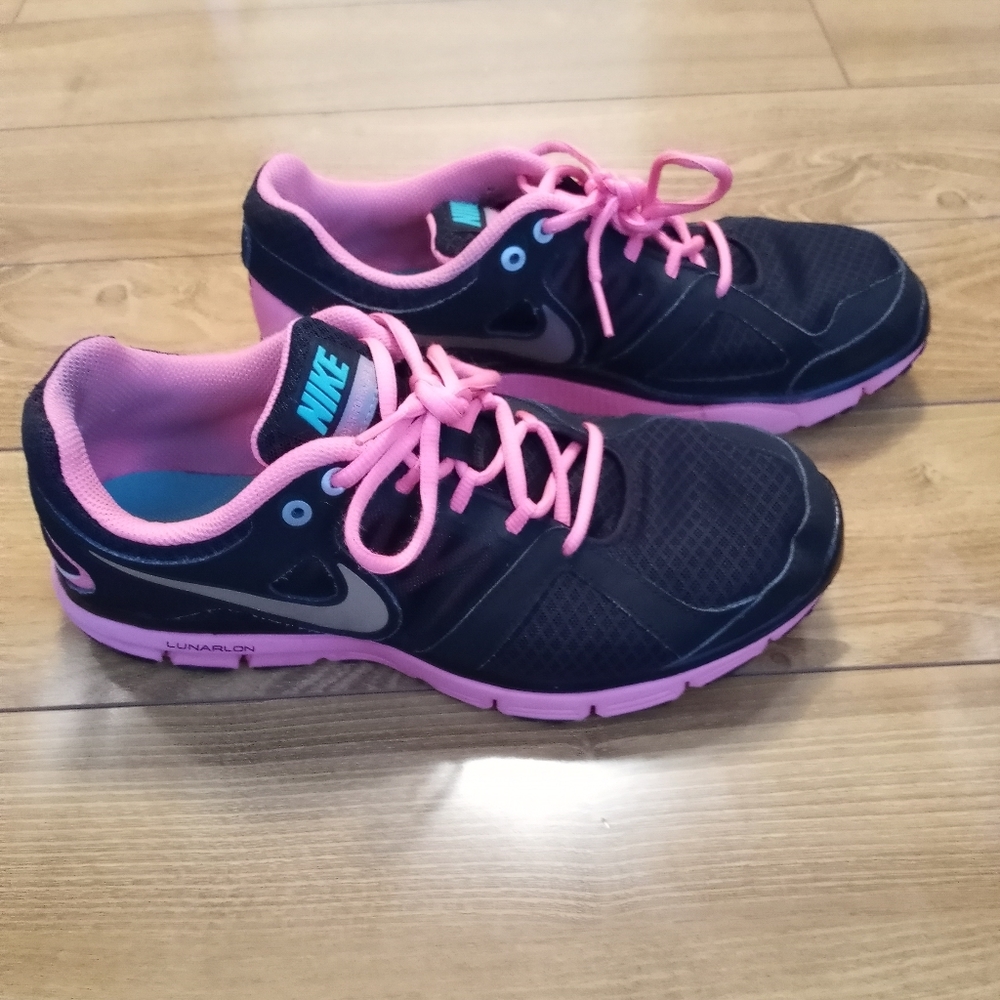 Nike lunarlon LunarForever2 Womens Black and Pink Fashion Sneakers Size …